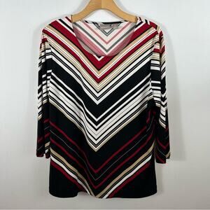 Chico’s Stripe Tunic Top Size 2/L